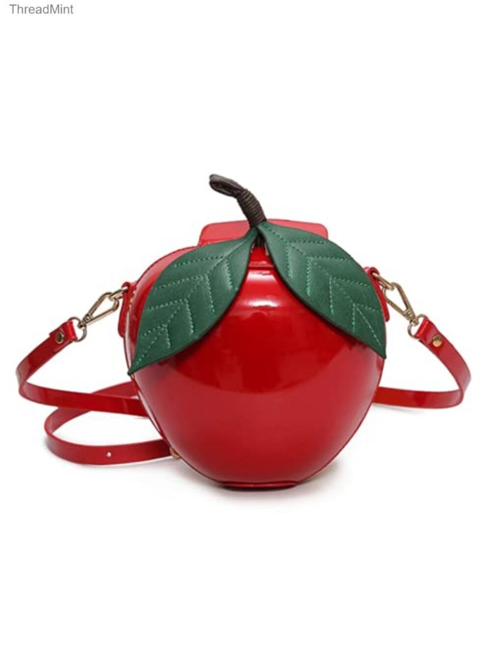 PU Leather Apple Shape Satchel Crossbody Shoulder Bag Cute Kawaii Handbag